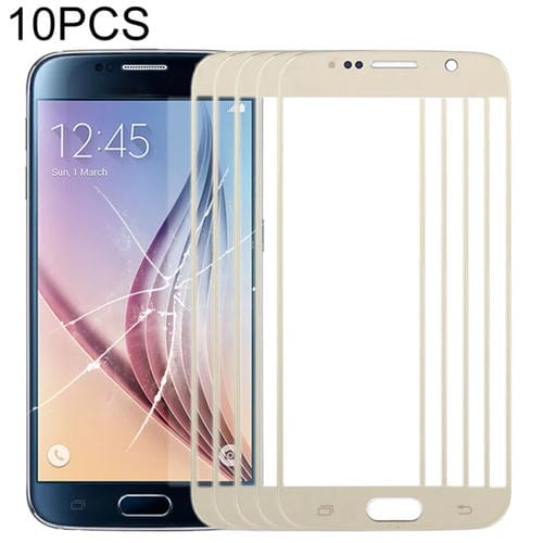 Frontbildschirm Samsung Galaxy S6/G920F Außenglaslinse (Gold) (10 Stücke)