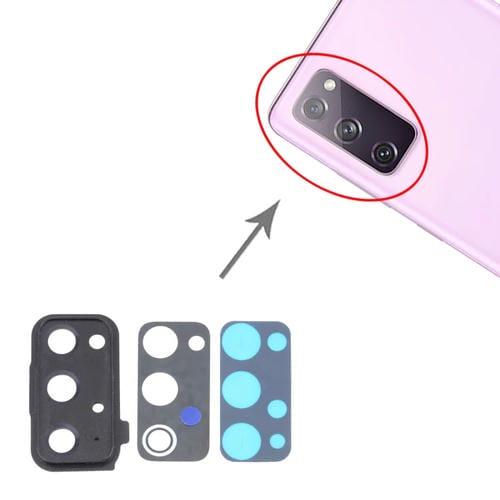 Tampa da Lente da Câmara Samsung Galaxy S20 FE 5G SM-G781 (10 Peças) (Preto)
