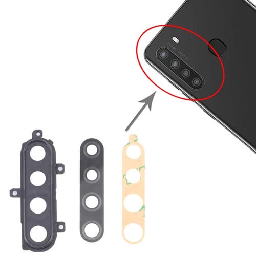 Housse d'objectif d'appareil photo compatible avec Samsung Galaxy A21 SM-A215 (10 pièces), noir)