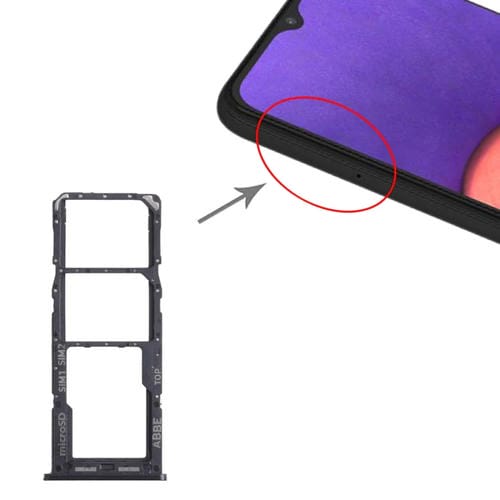 Plateau Carte SIM et Micro SD Samsung Galaxy A22 SM-A225 (Noir)