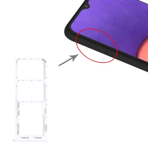 Plateau Carte SIM et Micro SD Samsung Galaxy A22 SM-A225 (Argent)