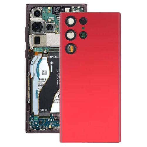Couvercle arrière Samsung Galaxy S22 Ultra 5G SM-S908B de batterie et objectif (rouge)