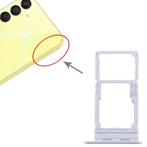 Plateau Carte SIM et Micro SD Samsung Galaxy A16 5G SM-A166B (Argentée)