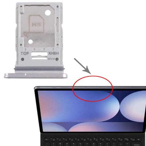 SIM-Karten- und Micro-SD-Fach Samsung Galaxy Tab S10+/S10 Ultra SM-X820/X826/X920/X926 (Silber)