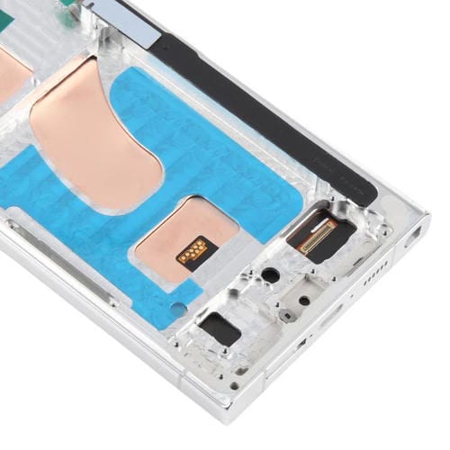 Pantalla LCD TFT de 6,72 pulgadas para Samsung Galaxy S23 Ultra SM-S918B, digitalizador completo con marco, sin identificación de huellas dactilares (plateado)