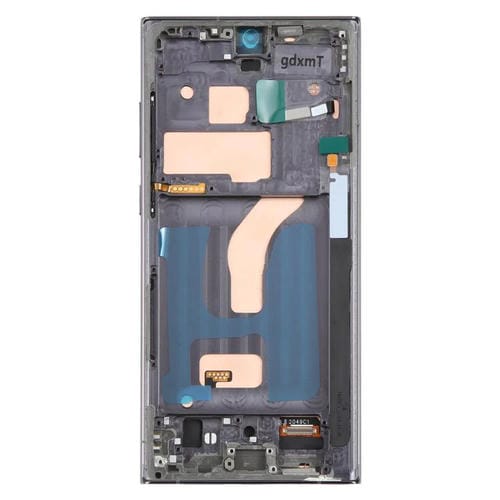Pantalla LCD TFT de 6,72 pulgadas para Samsung Galaxy S22 Ultra SM-S908B, digitalizador completo con marco, sin identificación de huellas dactilares (gris)