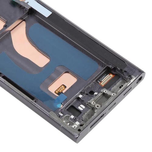 Pantalla LCD TFT de 6,72 pulgadas para Samsung Galaxy S22 Ultra SM-S908B, digitalizador completo con marco, sin identificación de huellas dactilares (gris)
