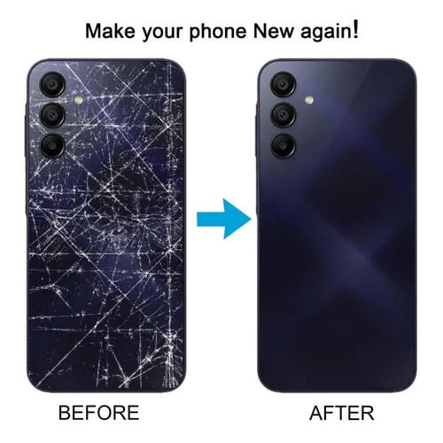 Carcasa trasera con tapa para lente de cámara para Samsung Galaxy A15 SM-A155F (negro)