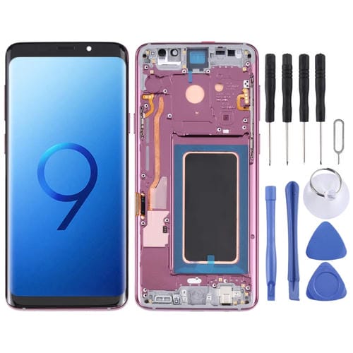 Schermo LCD Super AMOLED Samsung Galaxy S9+ G965F DS G965U G965W G9650 con Cornice (Viola)