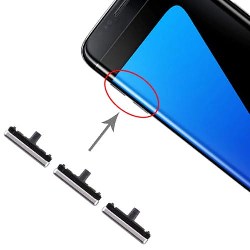 Jeu de touches latérales Samsung Galaxy S7 Edge Boutons (Argent)