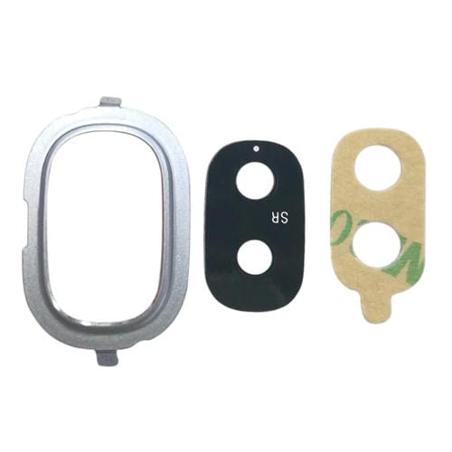 Cornice della fotocamera posteriore Samsung Galaxy J4 con lente e adesivo (blu)