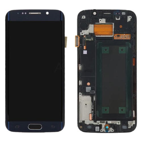 LCD-Bildschirm Super AMOLED Samsung Galaxy S6 Edge SM-G925F mit Rahmen (Schwarz)