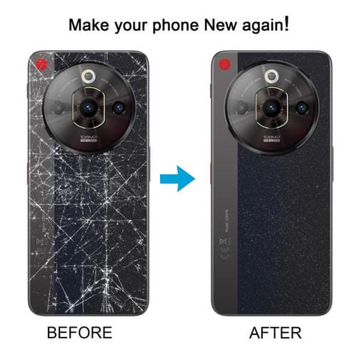 Dos de verre de batterie arrière avec cadre central et couvercle de lentille d'appareil photo ZTE Nubia Focus Pro Z2351N (Noir)