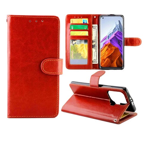 Para Xiaomi MI 11 Pro Crazy Horse Texture Cuero Horizontal Flip Funda protectora con soporte y ranuras para tarjetas y marco de la fotografía (Marrón)