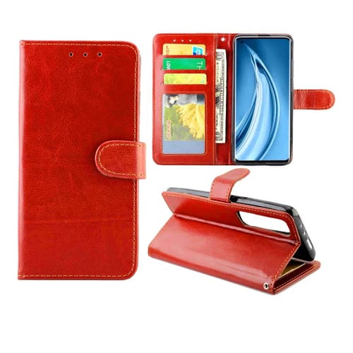 Para Xiaomi Mi 10 SE Crazy Horse Texture Cuero Horizontal Flip Funda protectora con soporte y ranuras para tarjetas y marco de fotografía (Marrón)