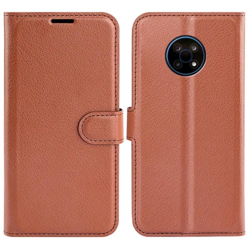 Para Nokia G50 Litchi Texture Horizontal Flip Funda protectora con soporte y ranuras para tarjetas y billetera (marrĂłn)