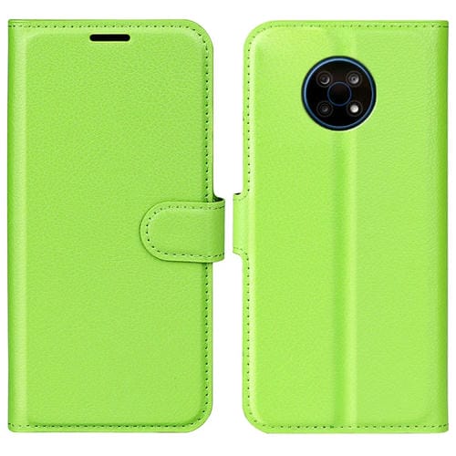 Para Nokia G50 Litchi Texture Horizontal Flip Funda protectora con soporte y ranuras para tarjetas y billetera (verde)