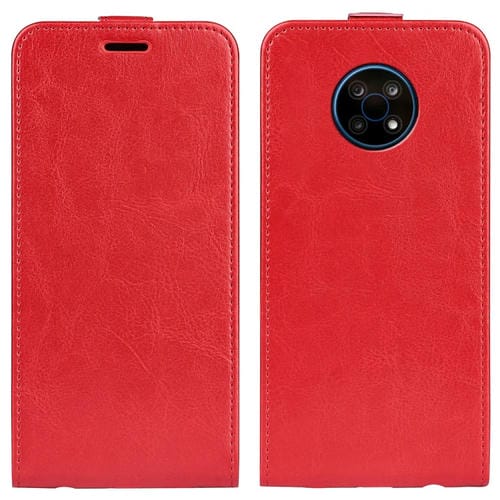 Para NOKIA G50 R64 Textura Caso protector de cuero con volteo vertical Ășnico con ranuras para tarjeta y marco de fotos (rojo)