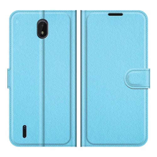 Para Nokia C01 Plus Litchi Texture Horizontal Flip Funda protectora con soporte y ranuras para tarjeta y billetera (azul)