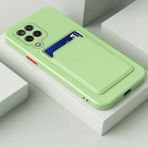 Funda Telefónica Samsung Galaxy A22 4G TPU Piel Tarjeta Contraste Botón (Matcha Green)