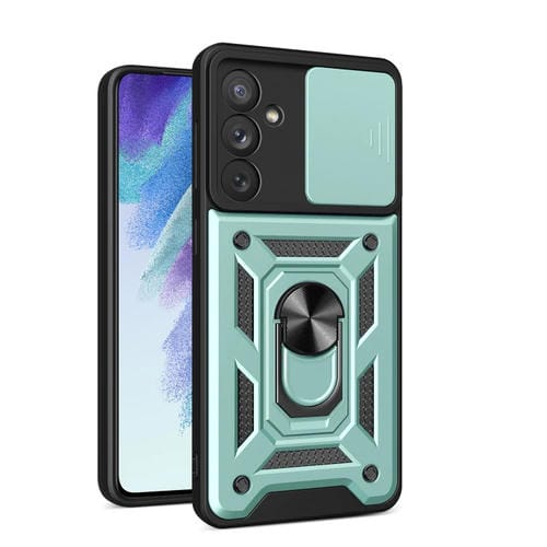 Funda para Teléfono Samsung Galaxy A54 5G Cubierta de Cámara Deslizante TPU + PC (Verde Oscuro)