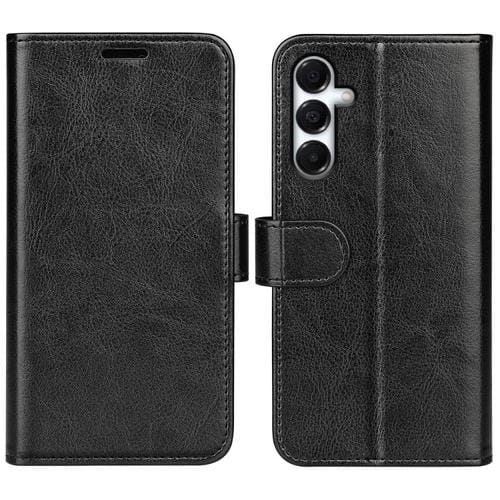 Funda de cuero con tapa horizontal y textura R64 para Samsung Galaxy A17 5G (negro)
