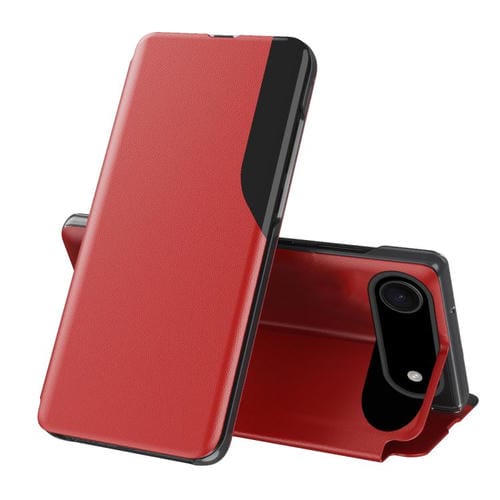 Funda de cuero con tapa y pantalla lateral para iPhone 17 Air (roja)
