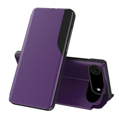 Funda de cuero con tapa y pantalla lateral para iPhone 17 Air (morado)
