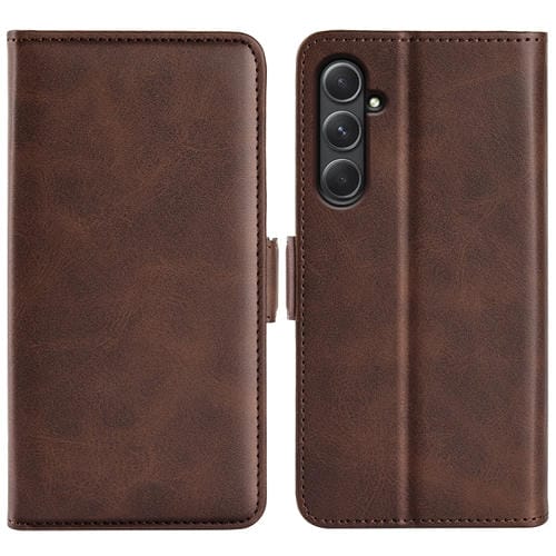 Funda para Teléfono Samsung Galaxy A55 Cuero Tapa Horizontal Hebilla Magnética Doble Lado (Marrón)