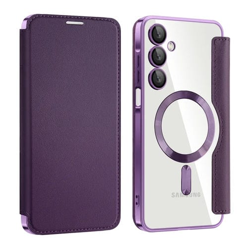 Funda de Cuero Antirrobo con Protección Magsafe Rfid para Samsung Galaxy A16 5G (Morado)