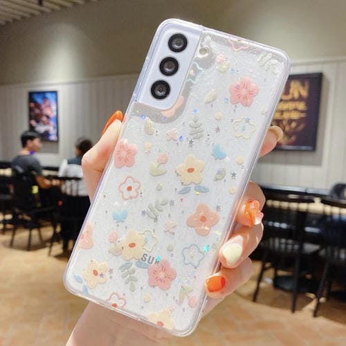 Caja de Teléfono Samsung Galaxy A24 5G TPU Epoxi Floral Pequeña (D02 Flor Pintada a Mano)