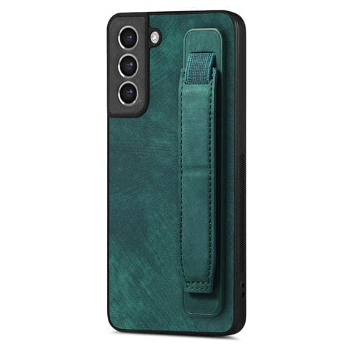 Funda Trasera para Samsung Galaxy S21 FE 5G Cuero con Soporte Pulsera (Verde)