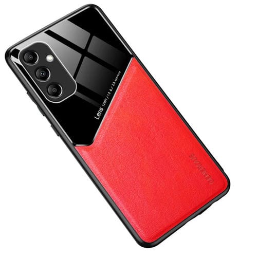 Funda para Teléfono Samsung Galaxy A14 Vidrio Orgånico Cuero Låmina Hierro (Rojo)