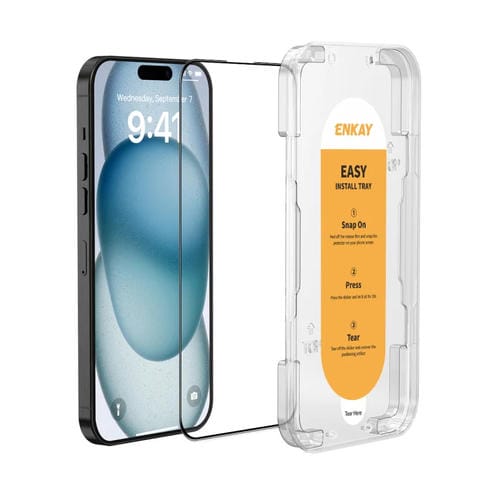 Película de Vidrio Completa Enkay para iPhone 15 con Silicio y Alúmina - MOVILSTORE