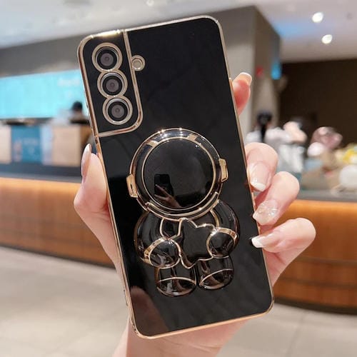 Estuche para Teléfono Samsung Galaxy A05S Embrace Stars Soporte Astronauta Galvanizado (Negro)