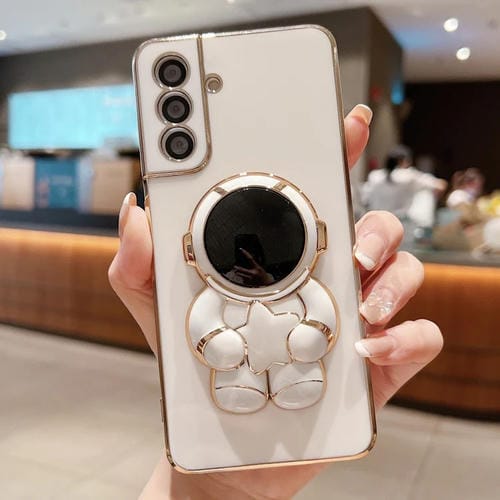 Estuche para Teléfono Samsung Galaxy A54 5G Embrace Stars con Soporte Astronauta Galvanizado (Blanco)