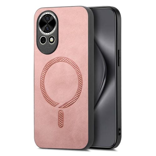 Funda Trasera PU Magsafe Retro para Huawei Nova 13/12 (Rosa)