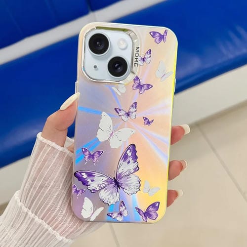 Funda para iPhone 15 Diseño Mariposa Galvanoplastia Láser (Ab6) - MOVILSTORE
