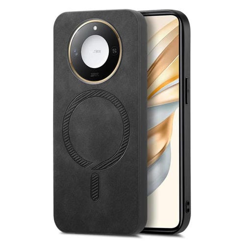 Funda Trasera Magnética de PU para Honor X50 Retro Magsafe (Negra)