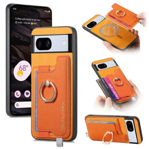 Funda para Teléfono Google Pixel 7A con Tapa Trasera Magnética Pu Magsafe (Amarilla)