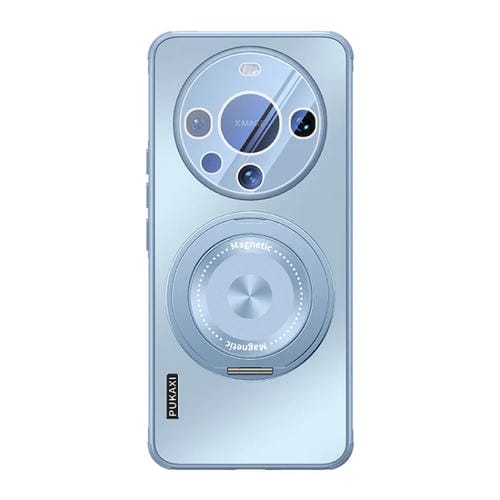 Funda para Teléfono Huawei Mate 60 Pro con Soporte Magsafe y Película para Lente (Azul)