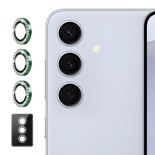 Película Completa de Cristal para Lente de Cámara con Anillo de Diamante Individual Antirreflejo Enkay Ar para Samsung Galaxy S24+ 5G (Verde Oscuro)