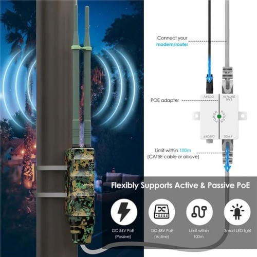 Extensor WiFi WAVLINK WN570HA2 Doble banda AC1200 Resistente al agua IP67 para exteriores (Enchufe australiano)