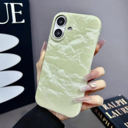 Funda de Cuero Aterciopelado para iPhone 14 Plus con Media Cobertura para PC (Verde)