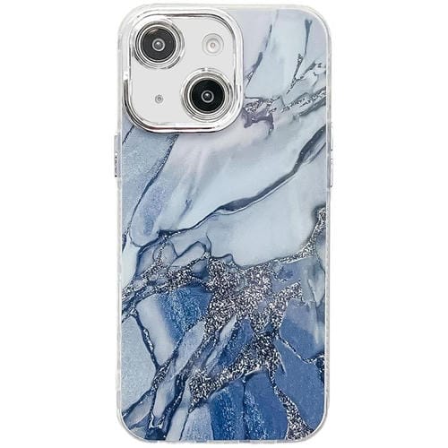 Funda para Teléfono iPhone 13 Textura Mármol Galvanizado (Azul Marino)