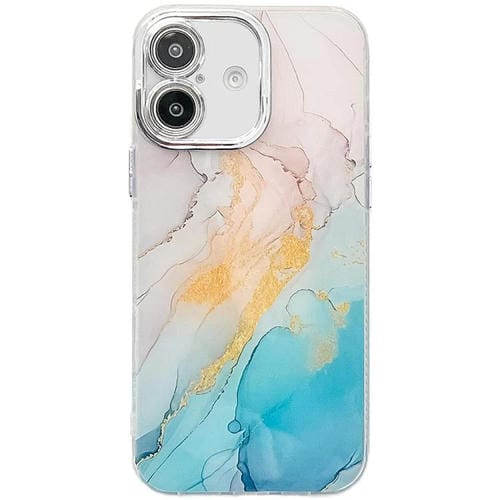 Funda para Teléfono iPhone 16 Plus Textura Mármol Galvanizado (Amarillo Verde M13)