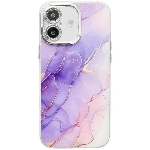 Funda para Teléfono iPhone 16 Textura Mármol Galvanizado (Morado M3)
