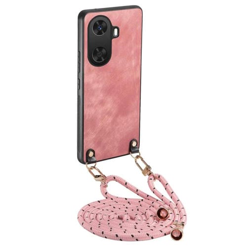 Funda de Cuero Vintage para Huawei Enjoy 60 con Correa Cruzada (Rosa)