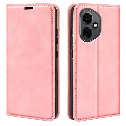 Funda de cuero con ventosa magnética para Honor 400 Global (156,5 mm) (rosa)