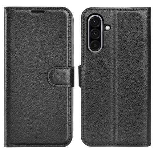 Funda de Cuero Samsung Galaxy A36 Tapa Horizontal Textura Lichi con Soporte (Negro)